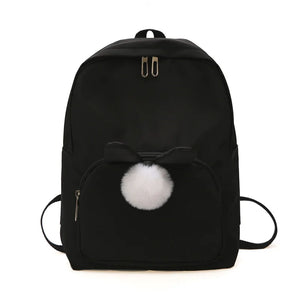 Women's Large Capacity Backpack with Hairball, Waterproof Travel Shoulder Bag