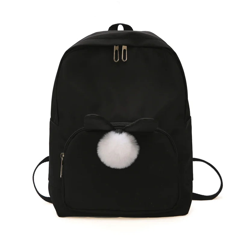 Women's Large Capacity Backpack with Hairball, Waterproof Travel Shoulder Bag