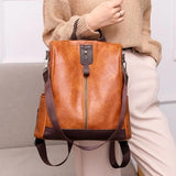 Female Backpack Multifunction Girls Leather School Shoulder Bag Travel Pack