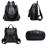 Girls Leather School Women Shoulder Bag Sac A Dos Travel Back Pack
