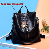 Girls Leather School Women Shoulder Bag Sac A Dos Travel Back Pack