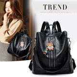 Girls Leather School Women Shoulder Bag Sac A Dos Travel Back Pack