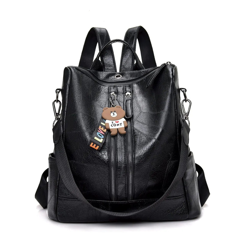 Girls Leather School Women Shoulder Bag Sac A Dos Travel Back Pack
