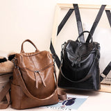 Wild Travel Leather Backpack Women Leisure Bag