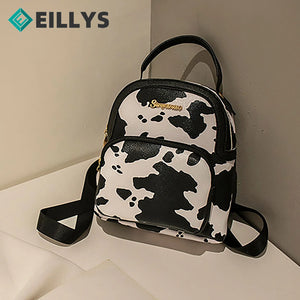 Female Backpack Pu Leather Vintage College Schoolbag Snake Printed