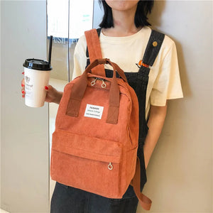 Female Backpack Solid Women Backpacks College School Shoulder Bags