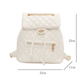Women's Diamond Lattice Backpack Chains Shoulder Bag