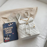 Women's Diamond Lattice Backpack Chains Shoulder Bag