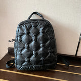 Women's Black Feather Down Travel Backpack Bagpack