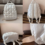 Women's Black Feather Down Travel Backpack Bagpack