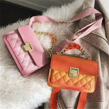 Women's Rhombic Chain Messenger Bag