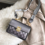Women's Rhombic Chain Messenger Bag