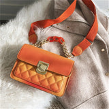 Women's Rhombic Chain Messenger Bag