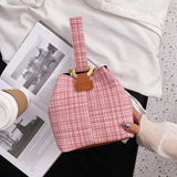 Women's Summer Woven Bucket Bag Casual One-Shoulder Messenger Chain Bag