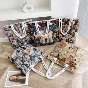 Canvas Tote Shoulder Bag Messenger Bag Girls' Multi-function Bags