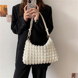 Casual Cloud Canvas Shoulder Bag Underarm Handbag for Women