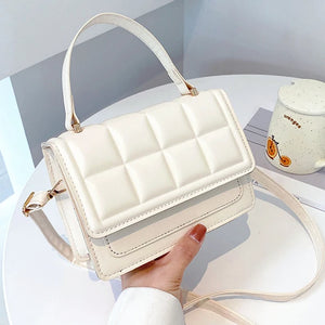 Small Square Shoulder Bag Embossed Crossbody Purse Handbag