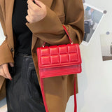 Small Square Shoulder Bag Embossed Crossbody Purse Handbag