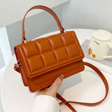 Small Square Shoulder Bag Embossed Crossbody Purse Handbag