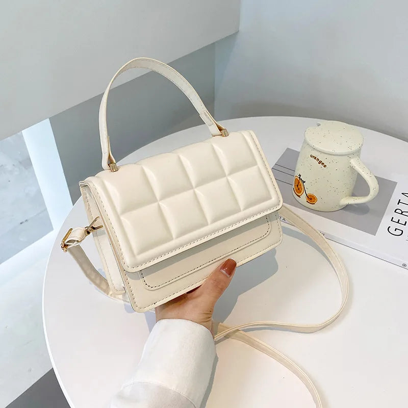 Small Square Shoulder Bag Embossed Crossbody Purse Handbag