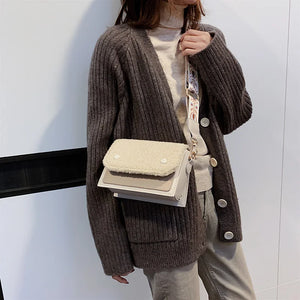 Plush Shoulder Bag Lamb Wool Winter Crossbody Bag