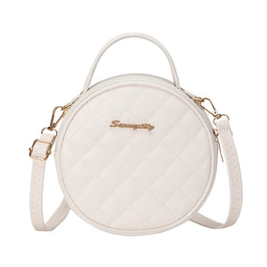 Embroidered Women Shoulder Small Round Bag Mobile Phone Messenger Crossbody