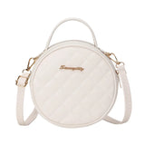 Embroidered Women Shoulder Small Round Bag Mobile Phone Messenger Crossbody
