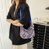 Ethnic Canvas Shoulder Bag Small Tote BoHo Beach Crossbody Bag