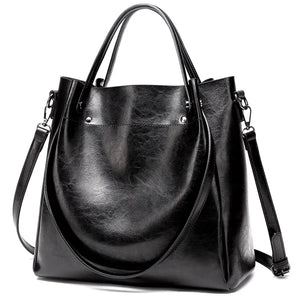 Women's Casual PU Leather Shoulder Bag Bucket Handbag