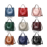 Women's Casual PU Leather Shoulder Bag Bucket Handbag
