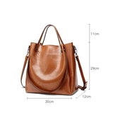 Women's Casual PU Leather Shoulder Bag Bucket Handbag