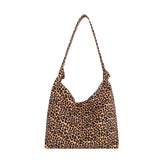 Canvas Leopard Tote Bag for Women Casual Shopping Shoulder Handbag