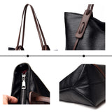 Leather Tote Shoulder Bag High Retro Women Handbags