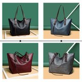 Leather Tote Shoulder Bag High Retro Women Handbags