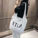 Female Big Canvas Shopping Tote Bag Reusable Extra Large Grocery Bag Eco