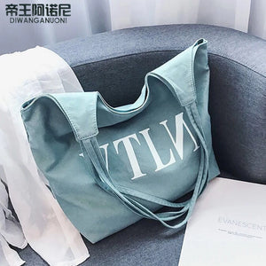 Female Big Canvas Shopping Tote Bag Reusable Extra Large Grocery Bag Eco