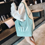 Female Big Canvas Shopping Tote Bag Reusable Extra Large Grocery Bag Eco