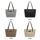 Female Big Capacity Handbags Shopping Travel Totes PU Linen Shoulder Bags