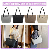 Female Big Capacity Handbags Shopping Travel Totes PU Linen Shoulder Bags