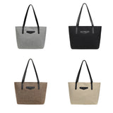 Female Big Capacity Handbags Shopping Travel Totes PU Linen Shoulder Bags