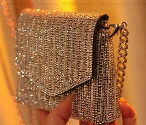 Women's Bling Crossbody Bag Rhinestone Mini Envelop Shoulder Purse