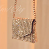 Women's Bling Crossbody Bag Rhinestone Mini Envelop Shoulder Purse