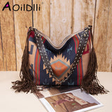 Boho Style Woman Retro Quilted Crossbody Bag