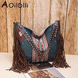 Boho Style Woman Retro Quilted Crossbody Bag
