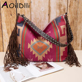 Boho Style Woman Retro Quilted Crossbody Bag