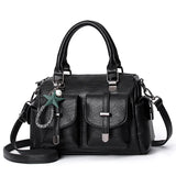 Soft Leather Boston Bag Large Capacity Women's Shoulder Bag