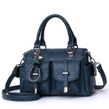 Soft Leather Boston Bag Large Capacity Women's Shoulder Bag