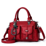 Soft Leather Boston Bag Large Capacity Women's Shoulder Bag