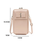 Female Bowknot Large Capacity Messenger Bag Solid Ladies Single Shoulder Purse
