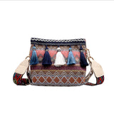 Female Bucket Canvas Bag Summer Ribbon Bucket Bag Ins Girls Ethnic Style